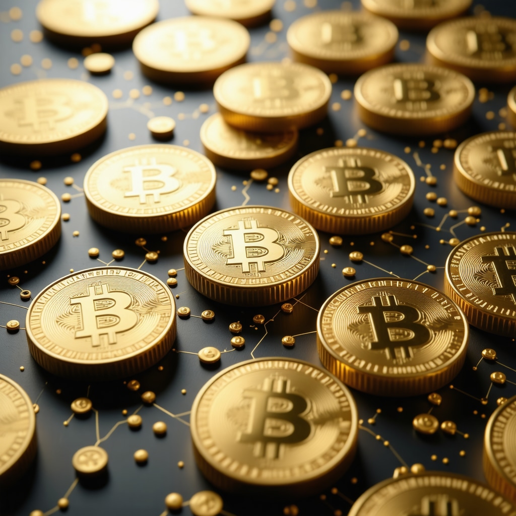 Digital gold tokens displayed on a blockchain interface, symbolizing secure digital investments