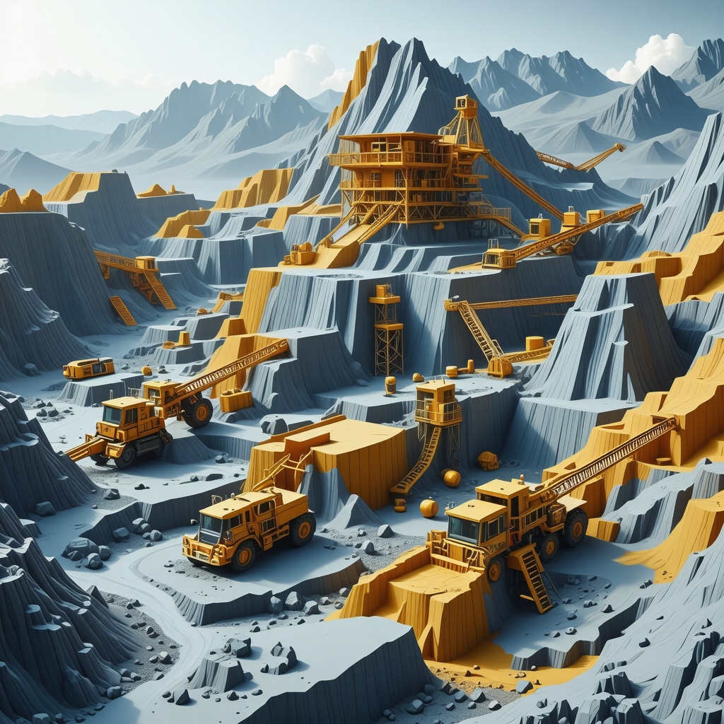 Futuristic digital twin model of a gold mining operation with live data