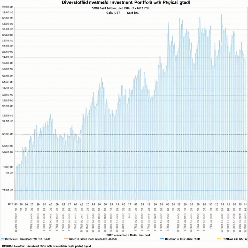 A visual representation of diversified gold investments including stocks, ETFs, and physical gold.
