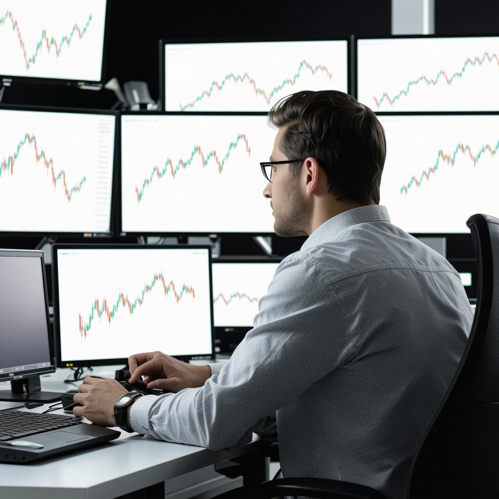 Financial trader analyzing gold and derivatives for advanced portfolio balancing