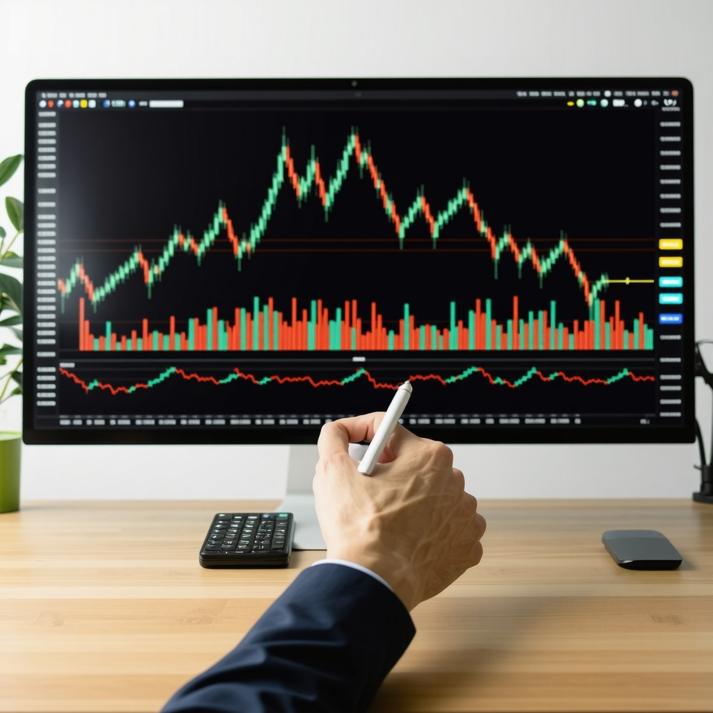 Trader reviewing advanced gold market analytics and technical charts