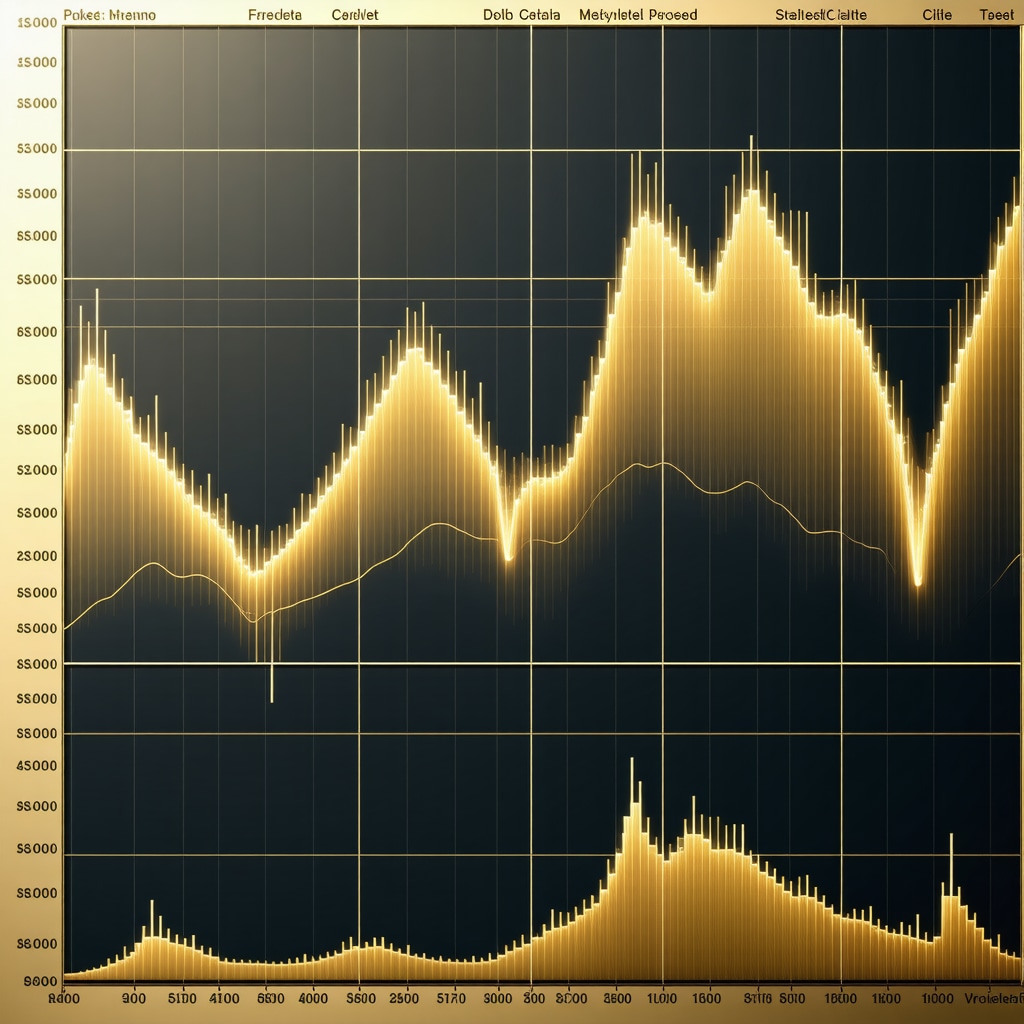 Graphical illustration of AI and machine learning analyzing gold market data