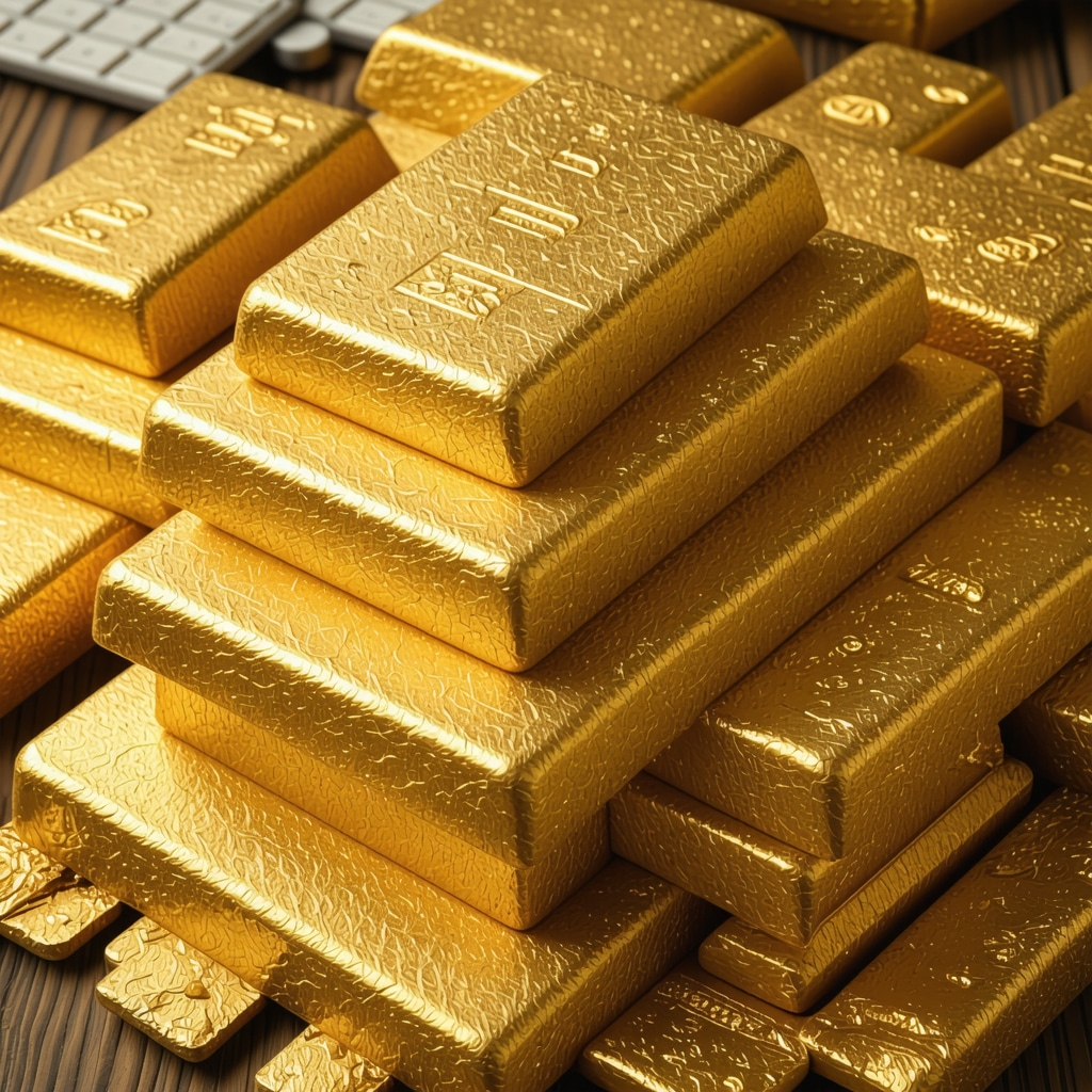 Illustration of futuristic gold trading, AI tools, and derivatives