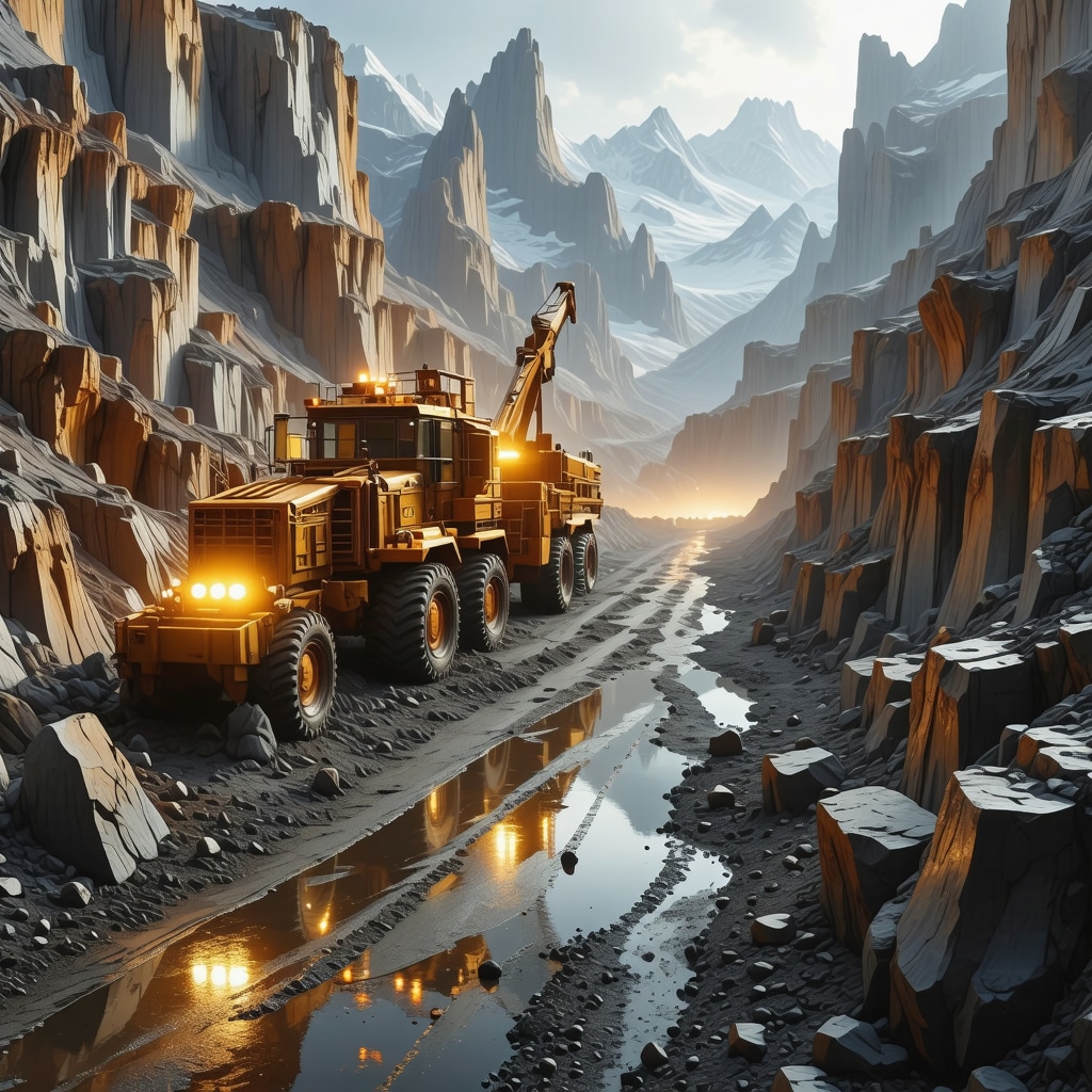 High-tech gold mining operation using automation and AI in a digital environment