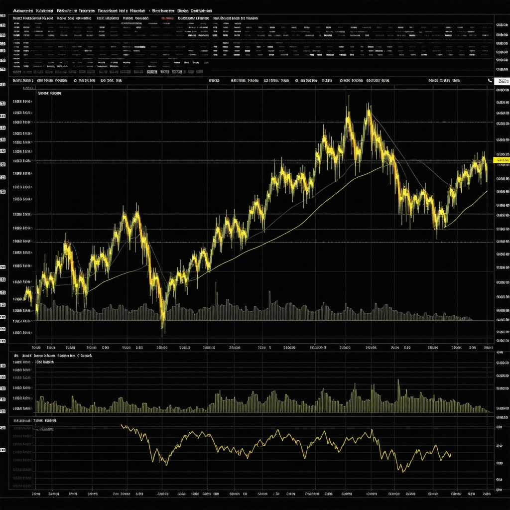 High-tech financial dashboard displaying gold market analysis and predictions