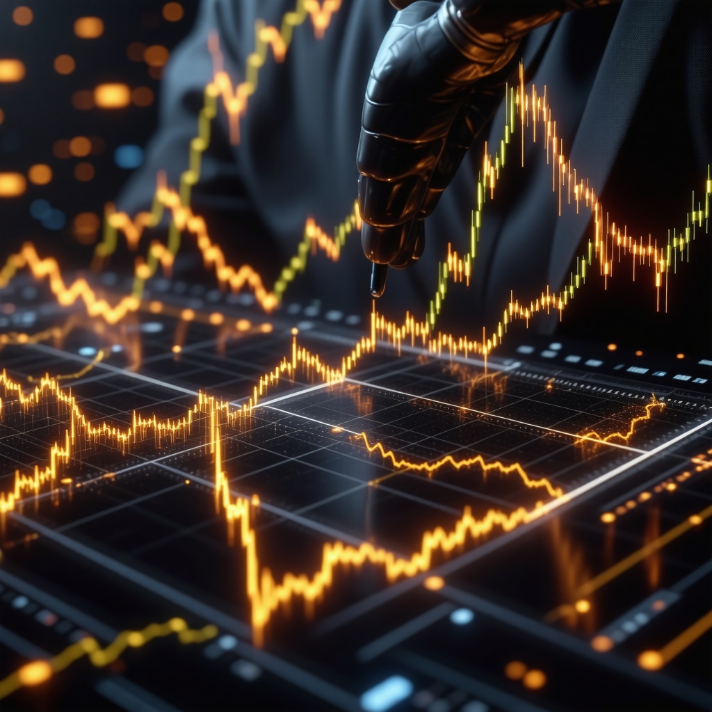High-tech visualization of gold market predictions using AI and data analytics