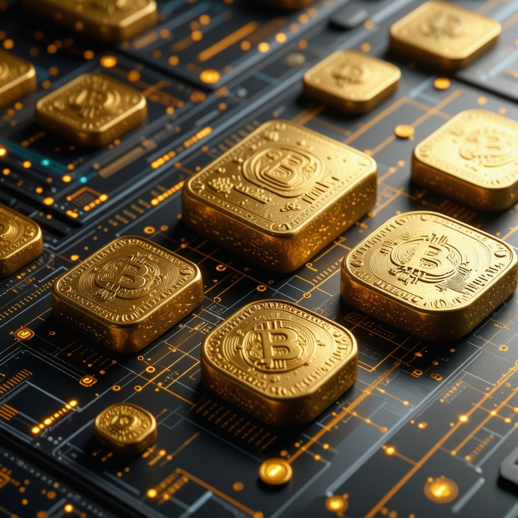 A high-tech gold trading platform showcasing blockchain and analytics interfaces