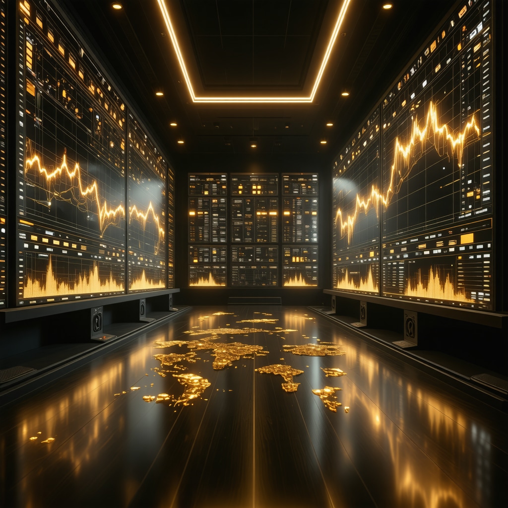 High-tech trading environment showcasing AI analysis of gold futures