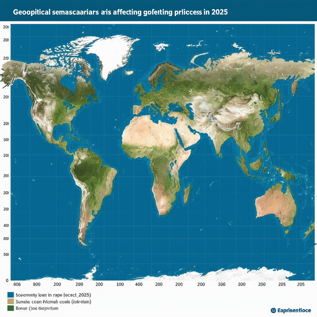 Visual representation of geopolitical risk scenarios influencing gold prices in 2025