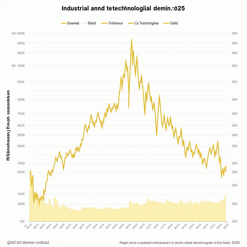 Graph illustrating the rise in industrial and technological gold demand for 2025