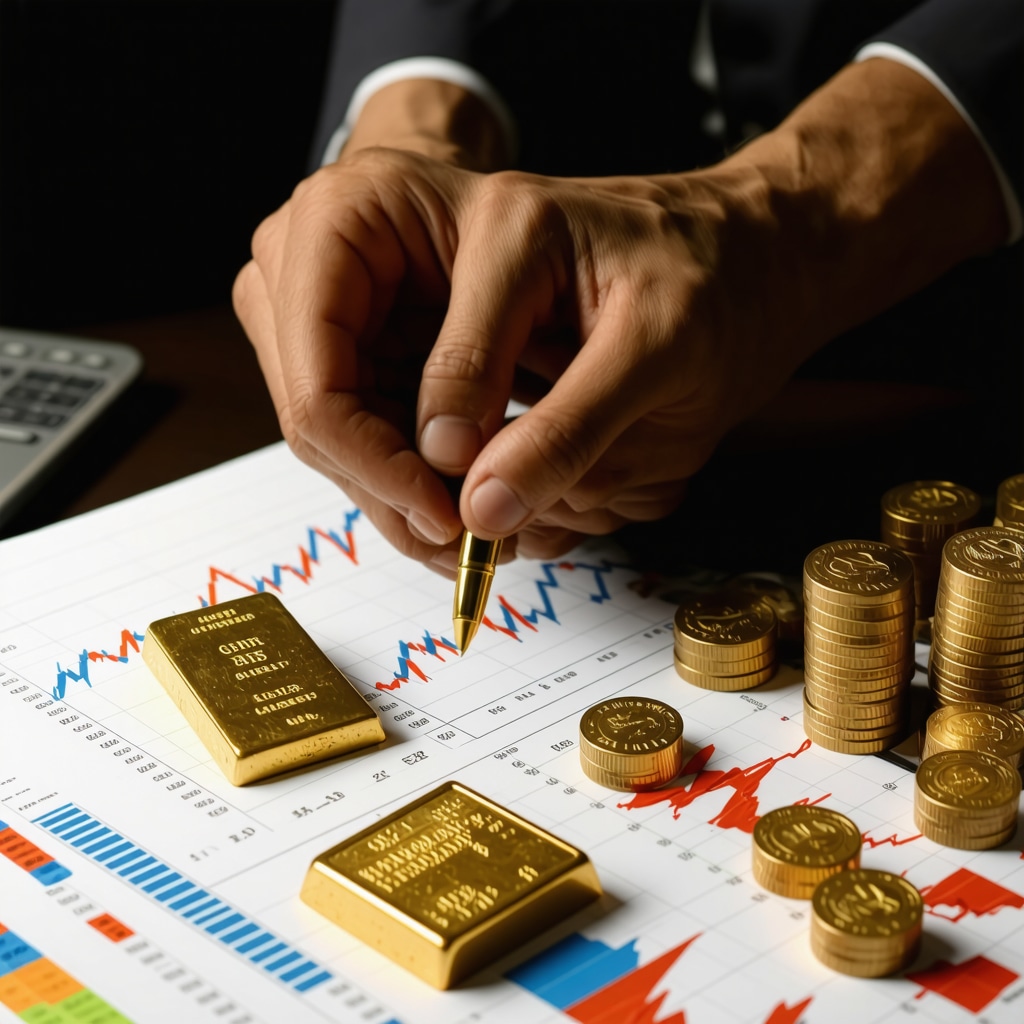 Investor analyzing gold market trends and data in 2025