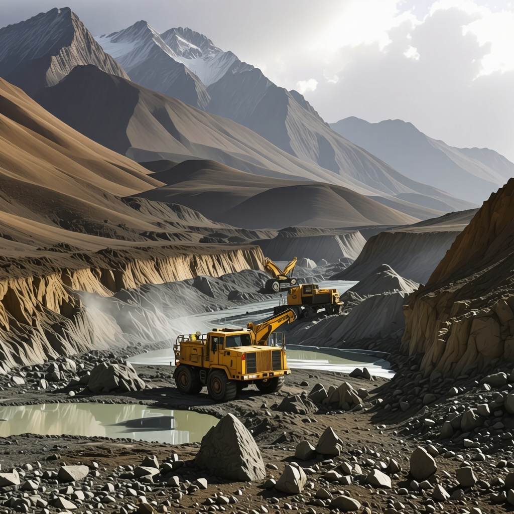 Remote gold mining site amid environmental and geopolitical challenges