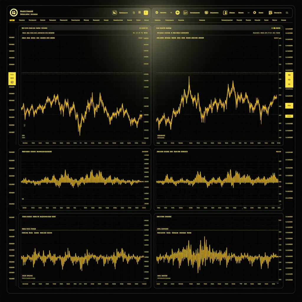 Futuristic AI-driven gold market analytics interface with sentiment and pattern recognition