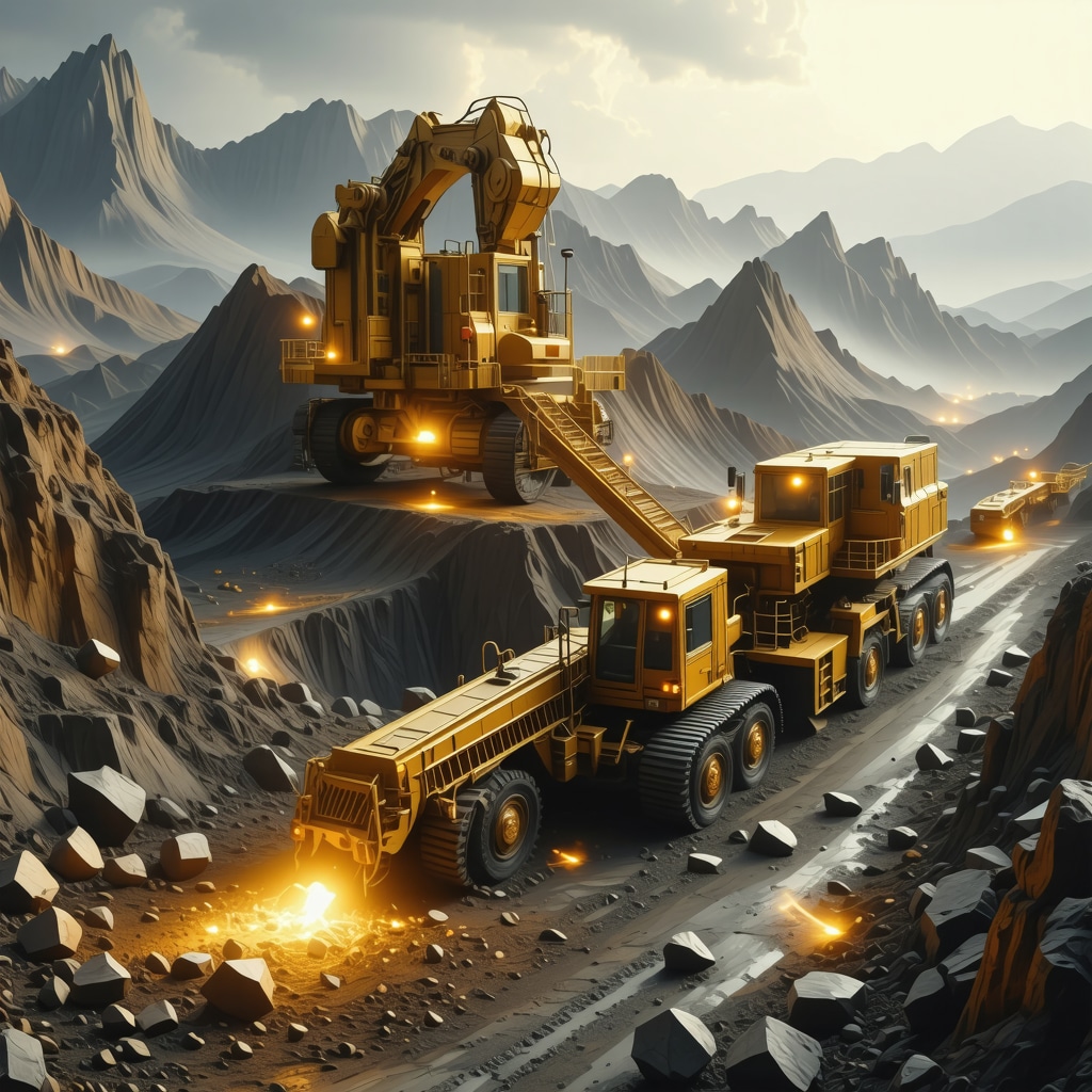 Futuristic gold mining operation utilizing blockchain and automation technologies