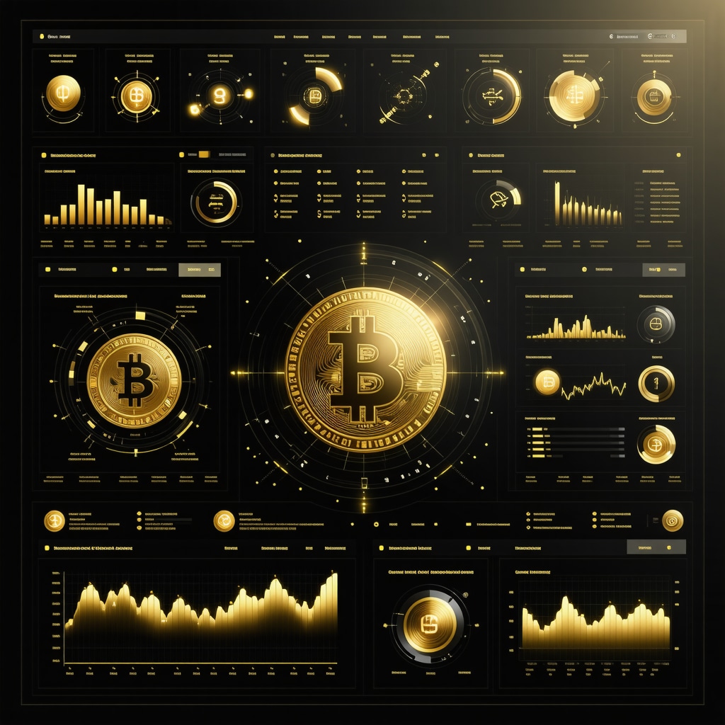 Futuristic dashboard showing AI and blockchain integration for gold market analysis