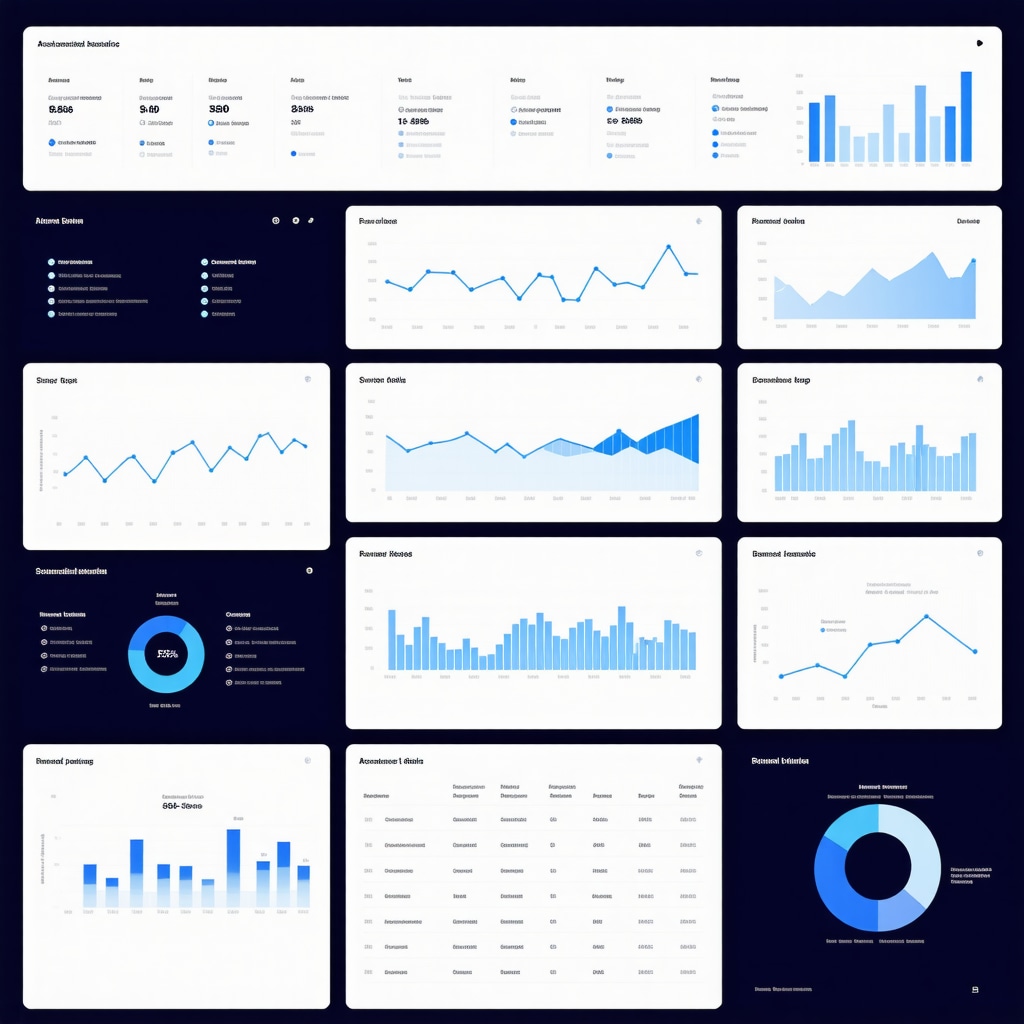 Futuristic financial analytics dashboard with graphs and AI models