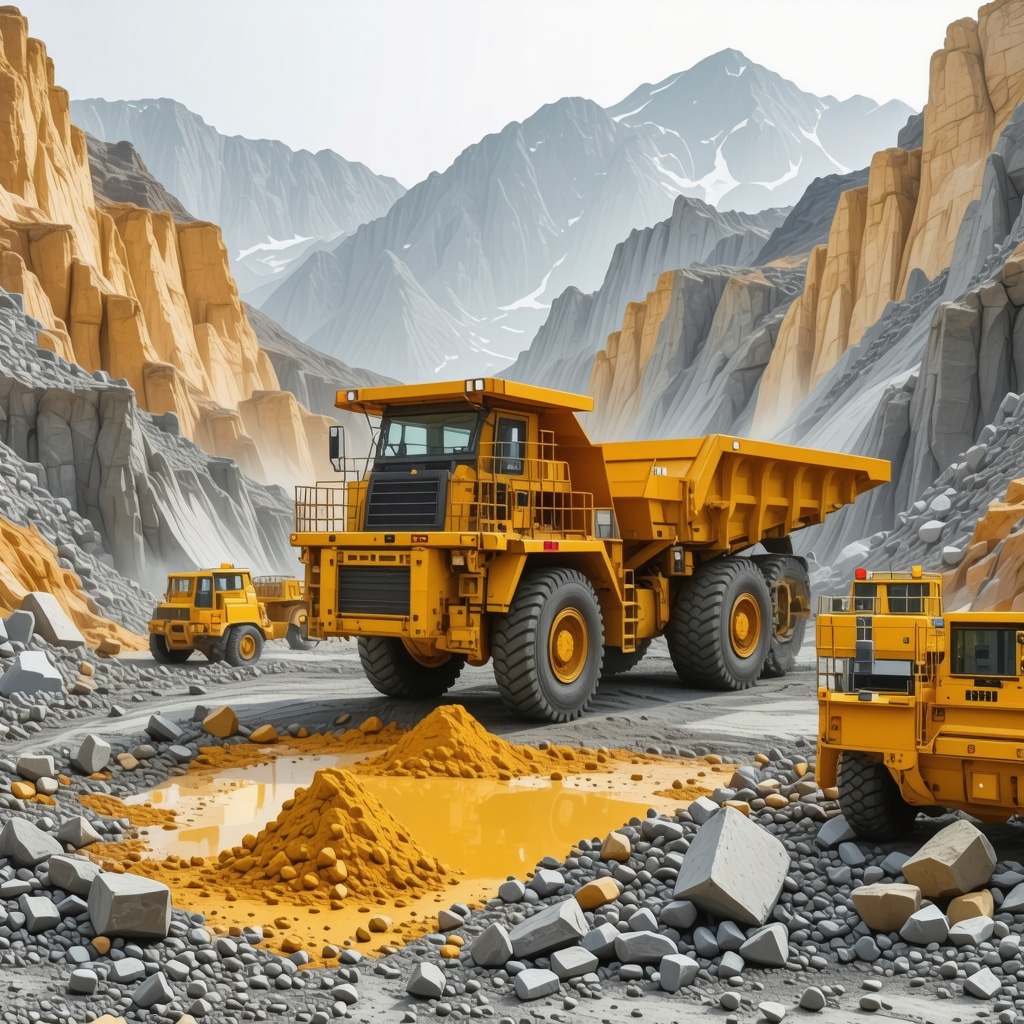 High-tech gold mining and recycling facilities with advanced machinery and automation