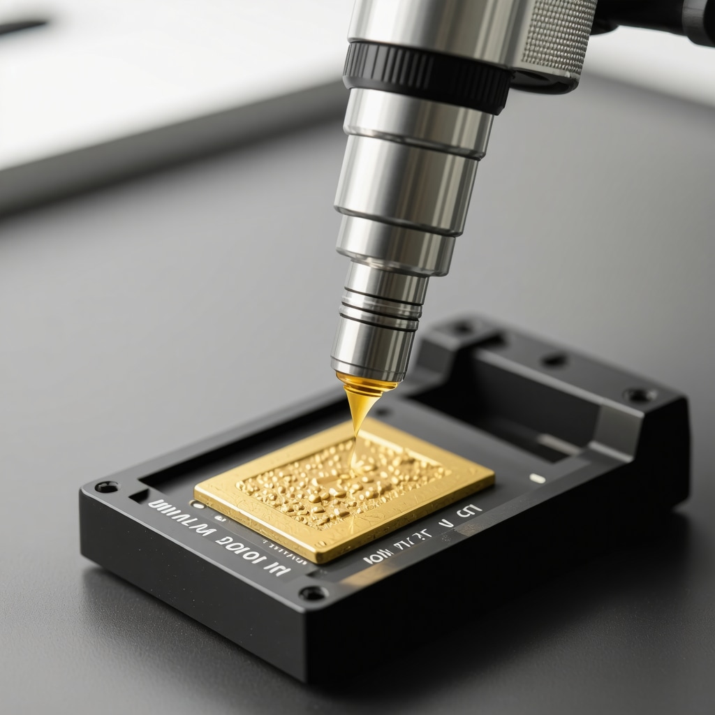 High-tech portable spectrometer analyzing gold in a laboratory setting