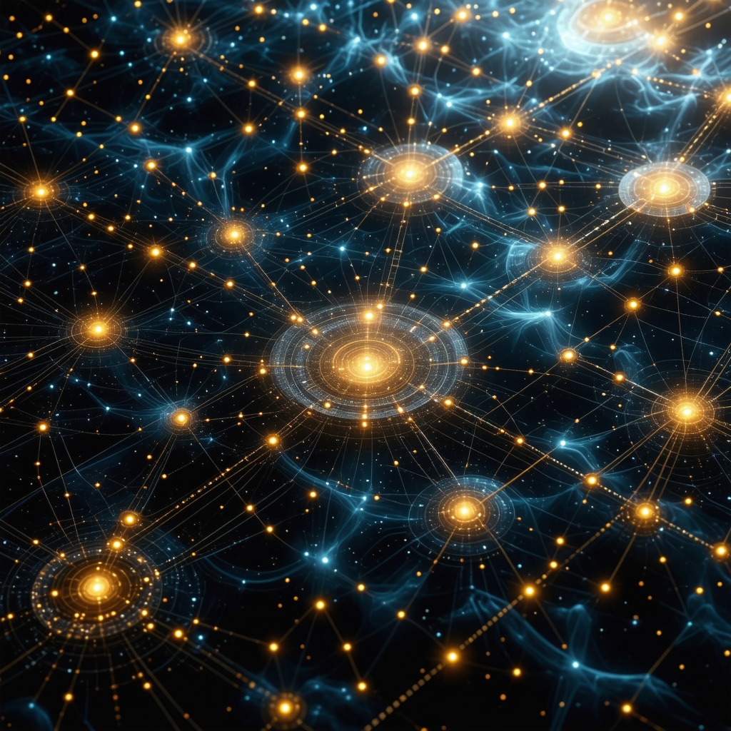 Futuristic quantum computer analyzing financial data for gold market predictions