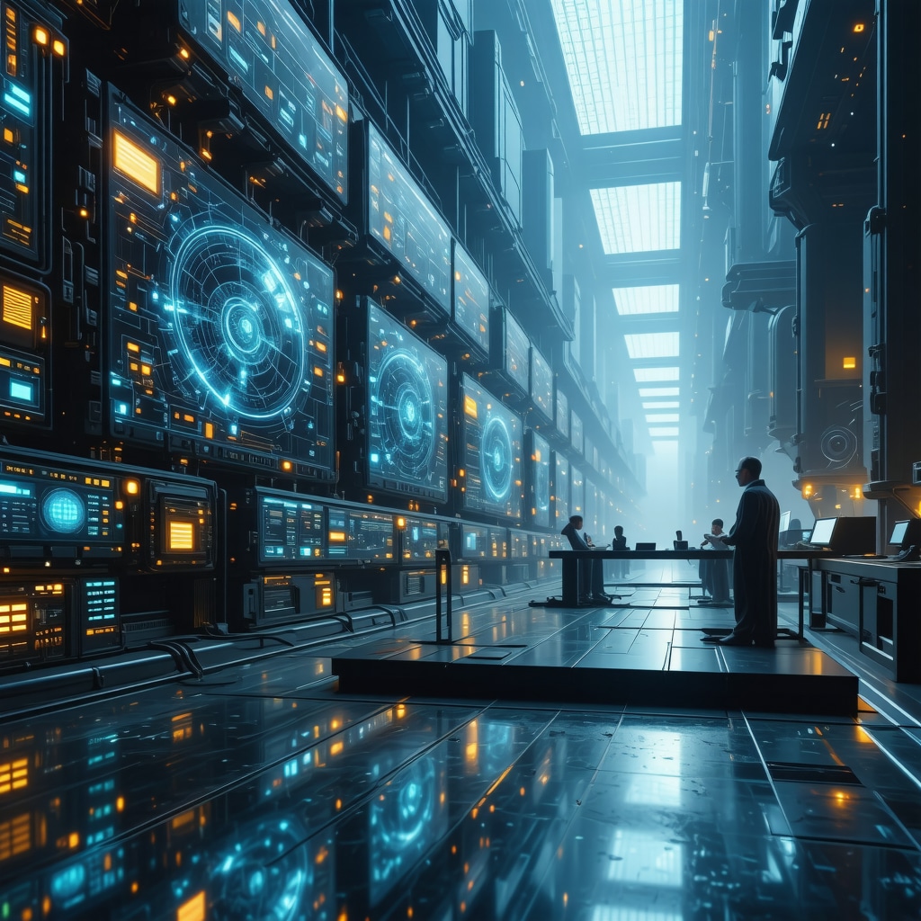 Futuristic quantum computer analyzing financial data for gold market prediction