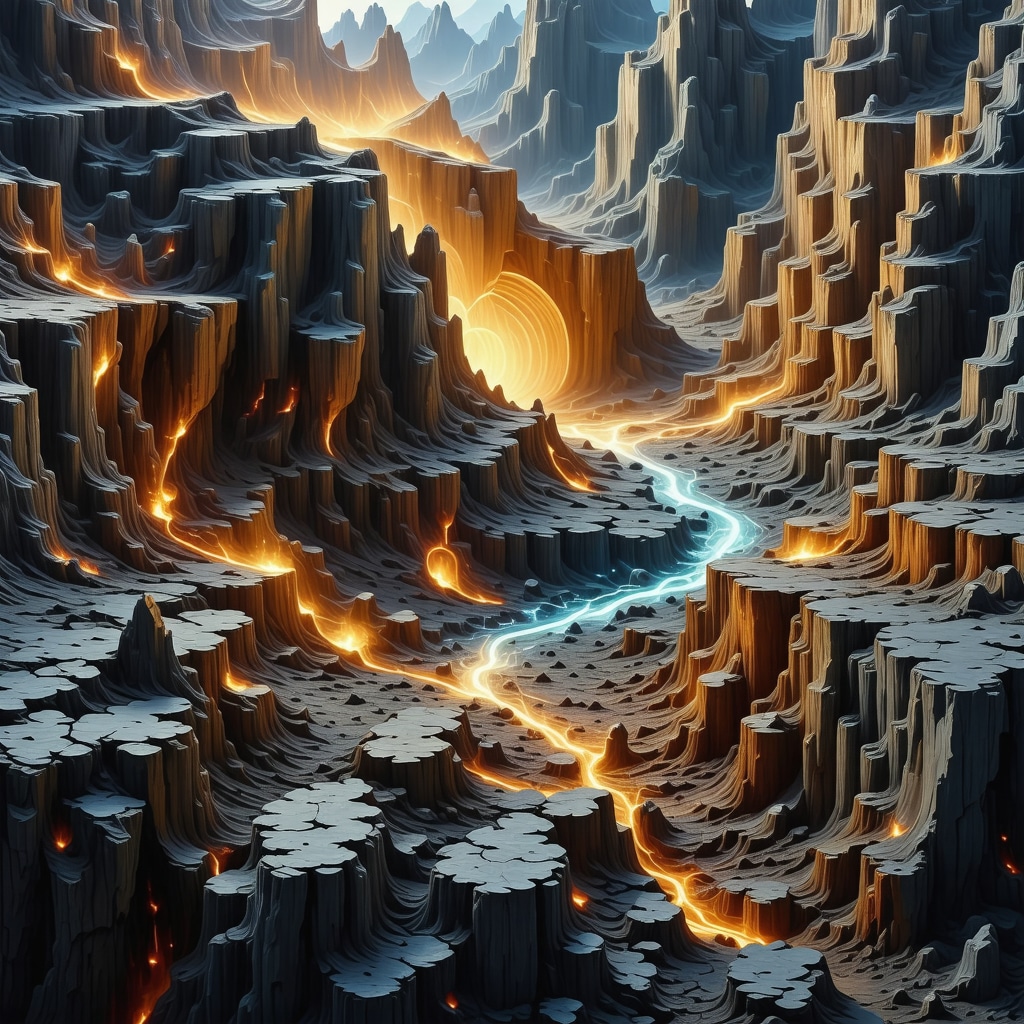 Quantum computer analyzing geological data for gold exploration in a high-tech laboratory