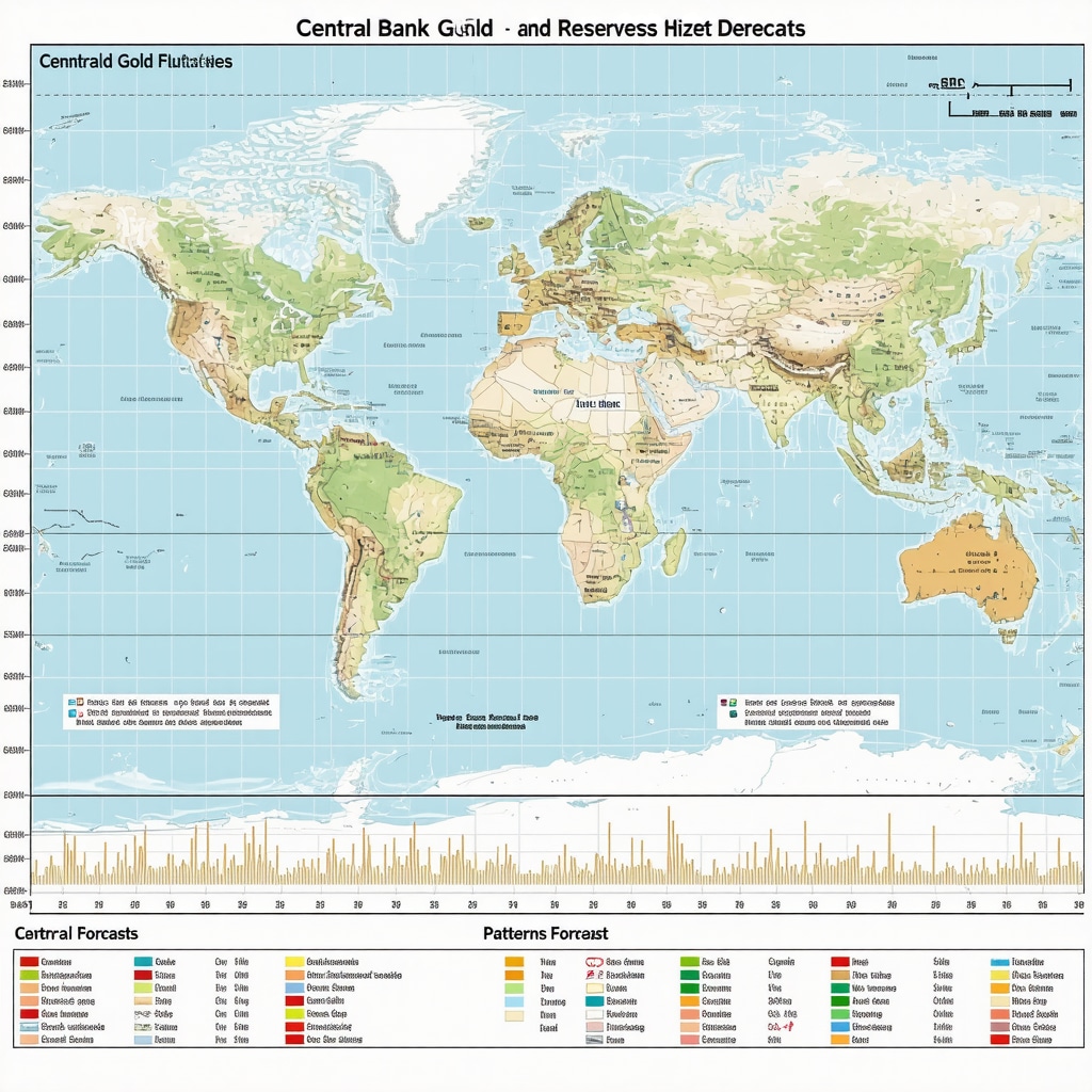 Illustration of geopolitical events, central bank gold reserves, and gold price fluctuations influencing 2026 forecasts