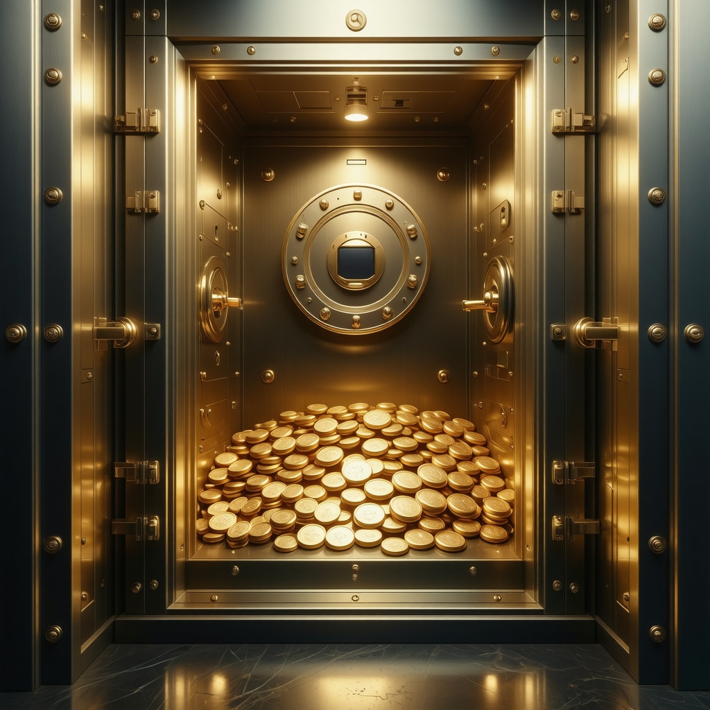 High-tech gold vault with biometric security for safe gold storage