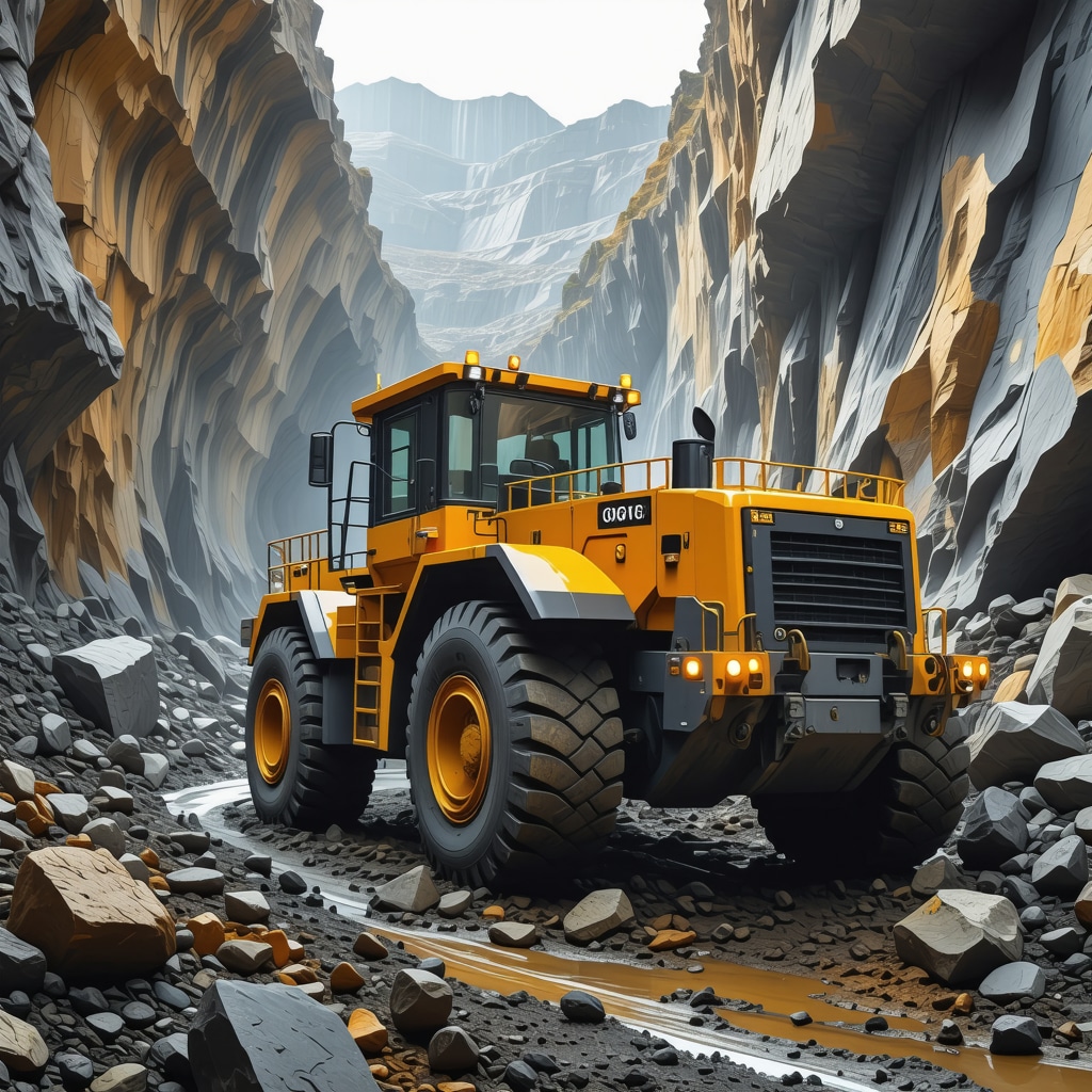 Autonomous mining machinery in a gold mine showcasing technological advancements.