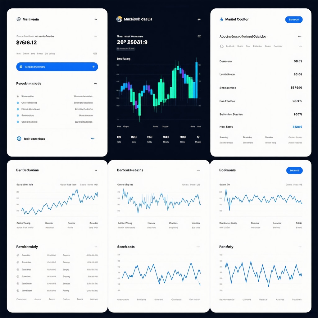 Futuristic finance technology dashboard with AI and blockchain elements