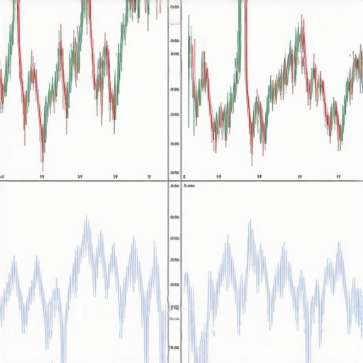 Neural network analyzing gold price trends on a computer screen