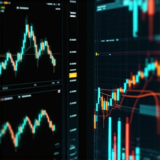 Futuristic trading dashboard with AI algorithms analyzing gold market data