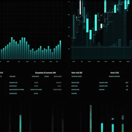 Futuristic dashboard displaying quantum computing and AI in financial markets