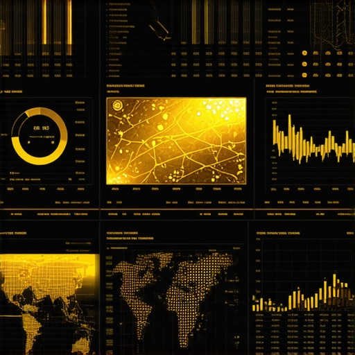 Futuristic dashboard with macroeconomic and gold market data