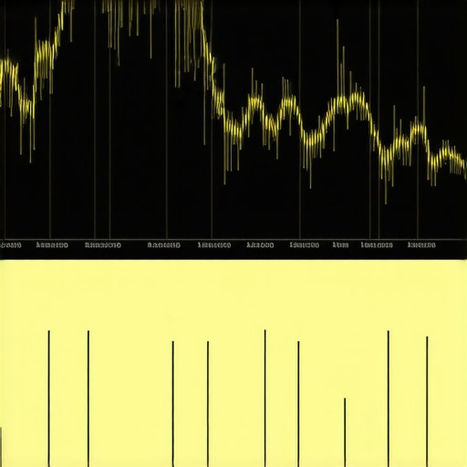 Futuristic digital interface showing gold market data and predictive analytics