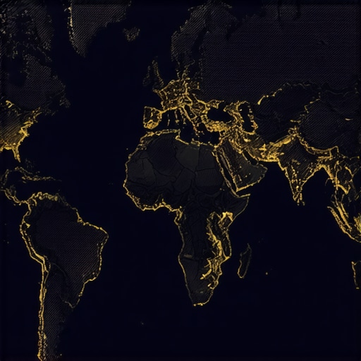 Map illustrating blockchain-enabled gold supply chain from mine to market