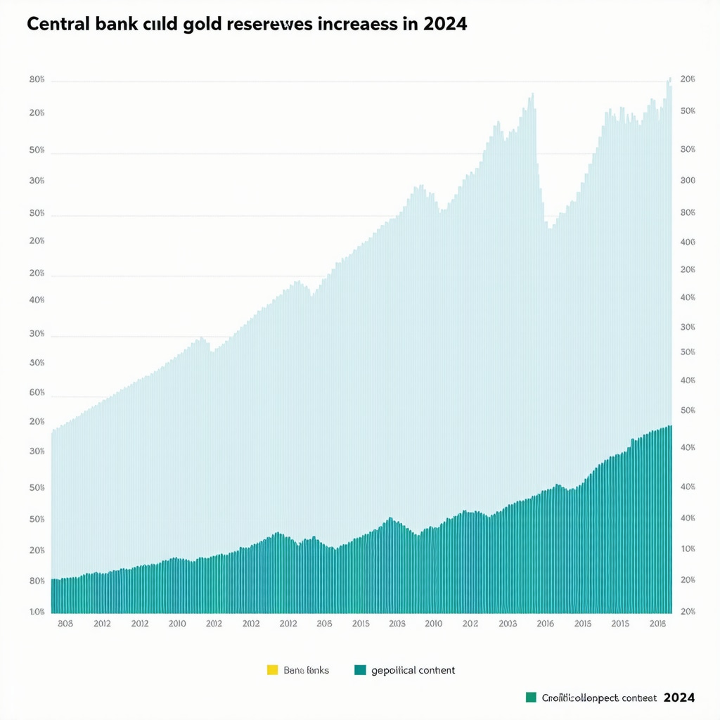 Graph illustrating the rise of central bank gold holdings in 2024 amid geopolitical tensions
