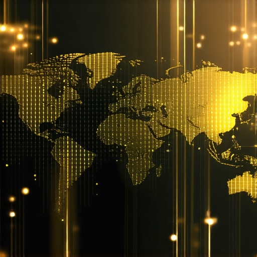 Futuristic digital blockchain representing global gold reserve management