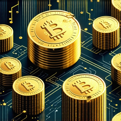 Blockchain and physical gold storage concept