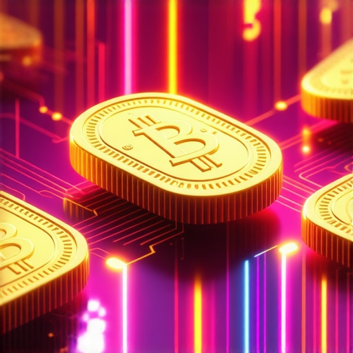 Illustration of digital gold tokens secured on blockchain technology, representing innovative investment options