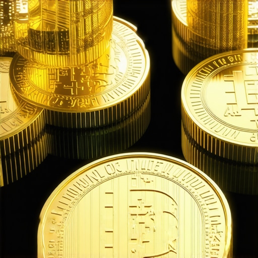 Digital gold tokens and blockchain technology representing modern gold investments