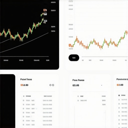 Futuristic digital gold trading interface showcasing blockchain technology