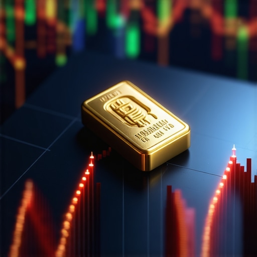 Illustration of digital gold trading platform integrated with blockchain technology