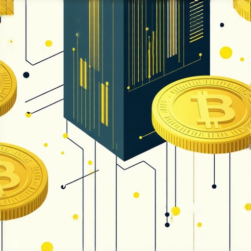Illustration of digital gold tokens representing blockchain-backed assets