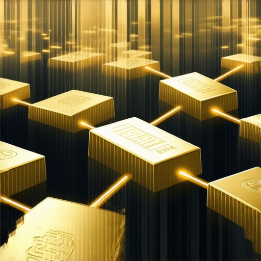 Futuristic central bank trading gold on blockchain network