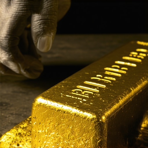 Financial charts, geopolitical symbols, AI analytics, expert investor analyzing gold market