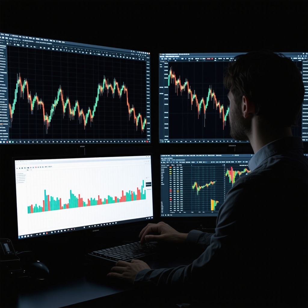 Trader analyzing gold divergence and macroeconomic data