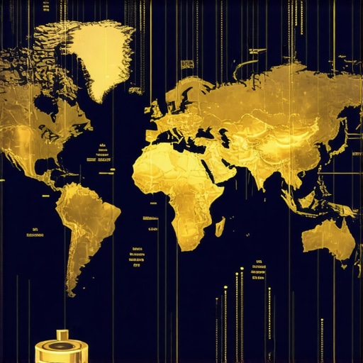 Infographic illustrating blockchain, AI, and market dynamics in gold investing 2025