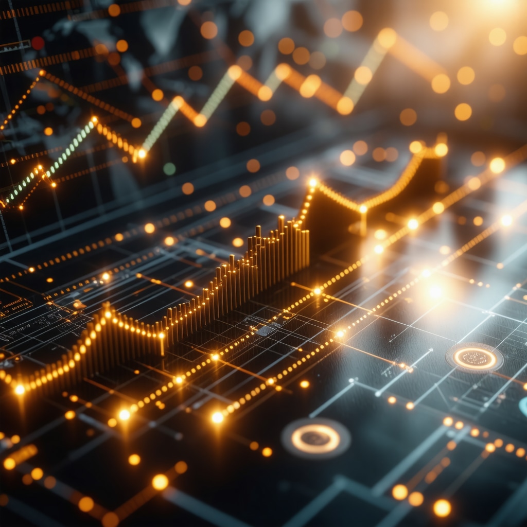 Advanced digital interface displaying gold demand analytics and blockchain data