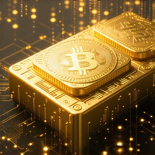 Futuristic digital gold trading platform with blockchain and AI