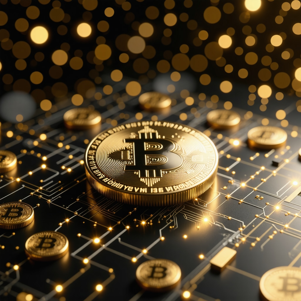 Visualization of digital gold and cryptocurrencies in a technological setting